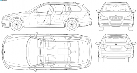 2005 BMW 3-Series E91 Touring Wagon blueprint