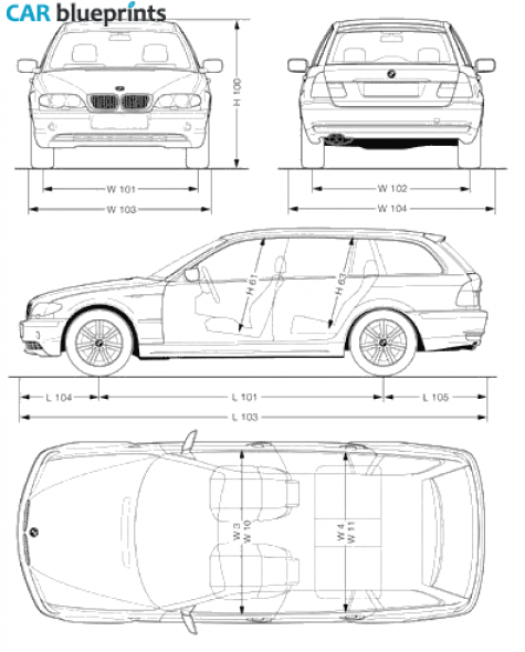 1999 BMW 3-Series E46 Touring Wagon blueprint