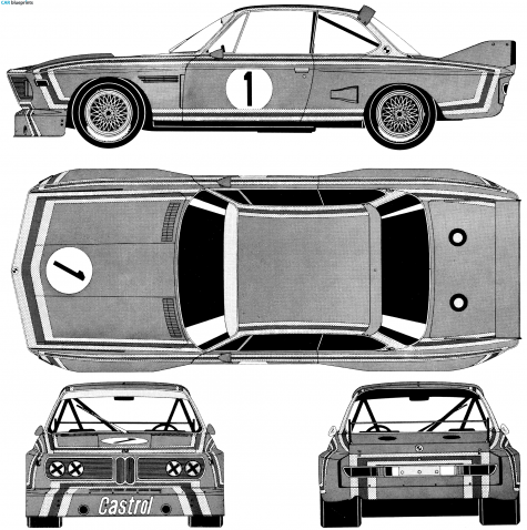 1973 BMW E9 3.0CSL Coupe blueprint