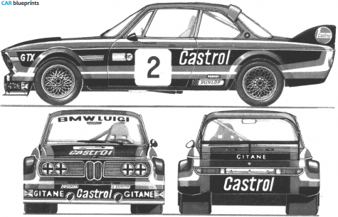 1976 BMW E9 3.0CSL Coupe blueprint