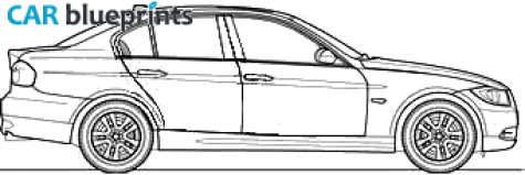 2009 BMW 3-Series E90 320d Sedan blueprint