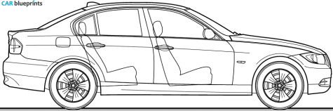 2007 BMW 3-Series E90 320i Sedan blueprint