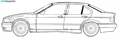 1991 BMW 3-Series E36 325 Sedan blueprint