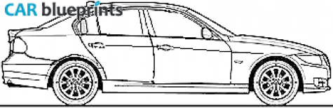 2008 BMW 3-Series E90 330d Sedan blueprint