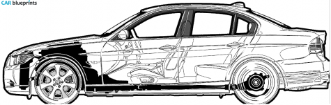 2006 BMW 3-Series E90 330i Sedan blueprint