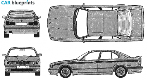 1988 BMW 5-Series E34 353i Hartge H5-24 Sedan blueprint