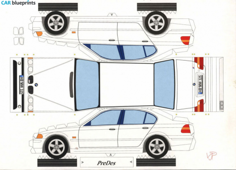 1997 BMW 3-Series E46 Sedan blueprint