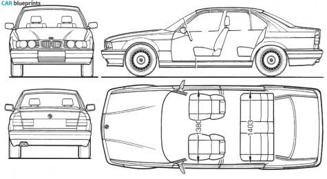 1987 BMW 5-Series E34 Sedan blueprint