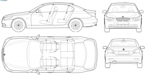 2003 BMW 5-Series E60 Sedan blueprint