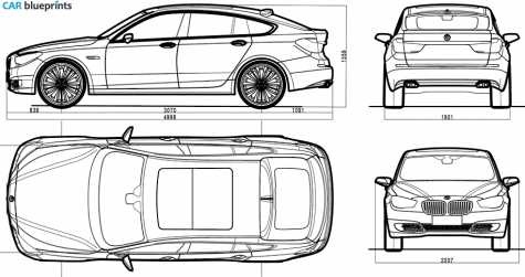 2009 BMW 5-Series GT Hatchback blueprint