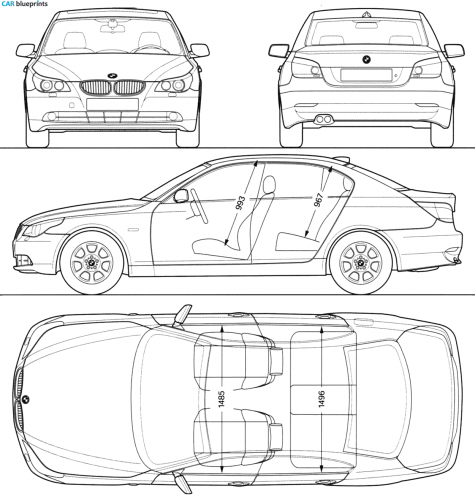 2003 BMW 5-Series E60 Sedan blueprint