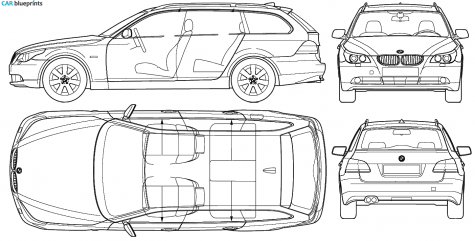 2004 BMW 5-Series E61 Touring Wagon blueprint