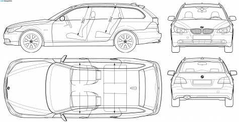 2003 BMW 5-Series E61 Touring Wagon blueprint