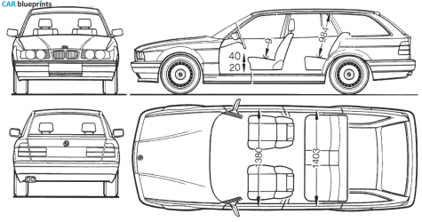 1988 BMW 5-Series E34 Touring Wagon blueprint