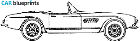 1957 BMW 507 TS Cabriolet blueprint