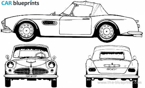 1957 BMW 507 Cabriolet blueprint