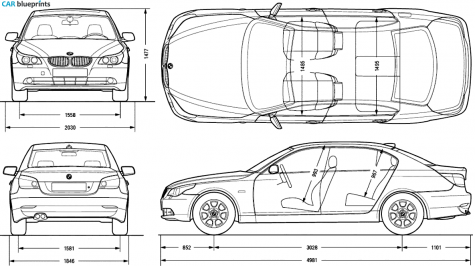 2004 BMW 5-Series E60 523li Sedan blueprint