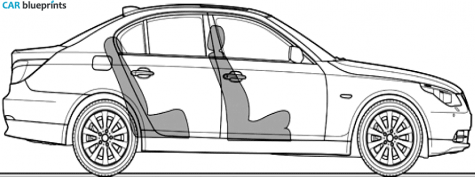 2007 BMW 5-Series E60 525d Sedan blueprint