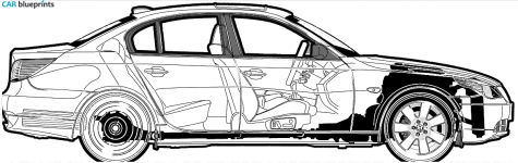 2004 BMW 5-Series E60 530i Sedan blueprint