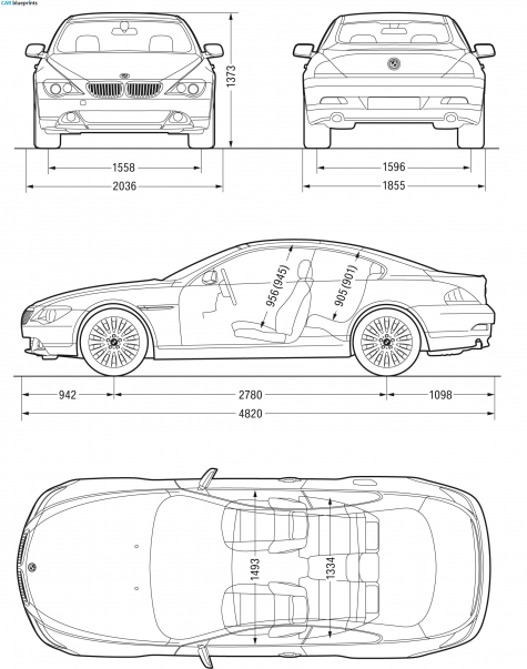 2003 BMW 6-Series E63 Coupe blueprint