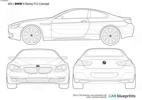 2011 BMW 6-Series F12 Concept Coupe blueprint