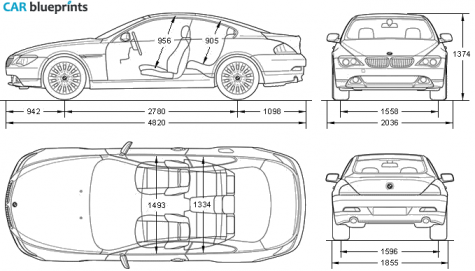 2003 BMW 6-Series E63 Coupe blueprint