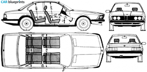 1976 BMW 6-Series E24 630CS Coupe blueprint