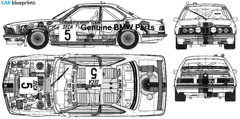 1985 BMW 6-Series E24 635CSi Racing Coupe blueprint