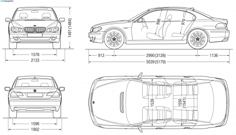 2007 BMW 7-Series E65 Sedan blueprint