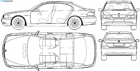 2004 BMW 7-Series E65 Sedan blueprint