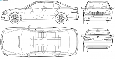 2006 BMW 7-Series E65 Sedan blueprint