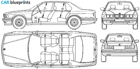 1994 BMW 7-Series E32 Sedan blueprint