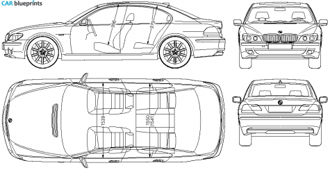 2006 BMW 7-Series E65 Sedan blueprint