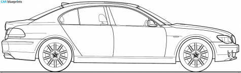 2007 BMW 7-Series E65 Sedan blueprint