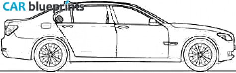 2009 BMW 7-Series F01 730d Sedan blueprint