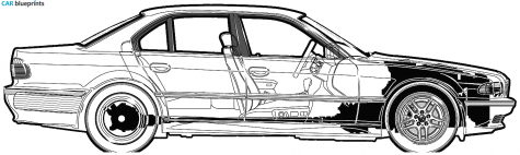 2001 BMW 7-Series E38 740i Sedan blueprint