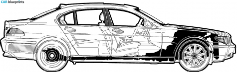 2005 BMW 7-Series E65 L 745i Sedan blueprint