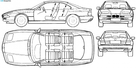 1989 BMW 8-Series E31 Coupe blueprint