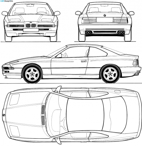 1990 BMW 8-Series E31 850CSi Coupe blueprint