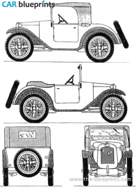 1929 BMW Dixi 3 15PS Cabriolet blueprint