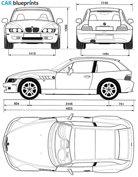 1998 BMW M Coupe E36/8 Coupe blueprint