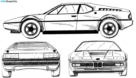 1978 BMW M1 E26 Coupe blueprint