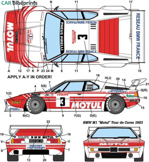 1983 BMW M1 E26 Motul Coupe blueprint