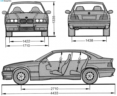 1992 BMW M3 E36 Coupe blueprint