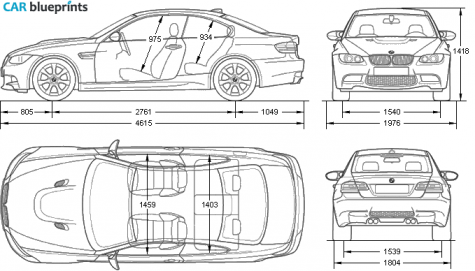 2008 BMW M3 E92 Coupe blueprint