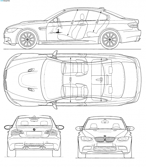 2009 BMW M3 E92 Coupe blueprint