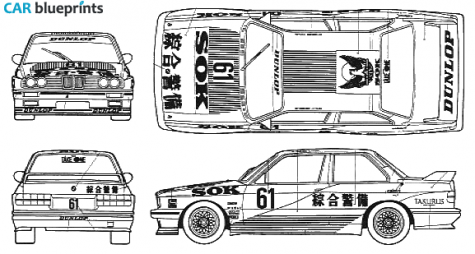 1988 BMW M3 E30 Group A Racing Coupe blueprint