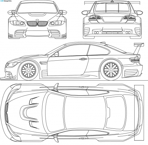 2008 BMW M3 E92 GTR Coupe blueprint