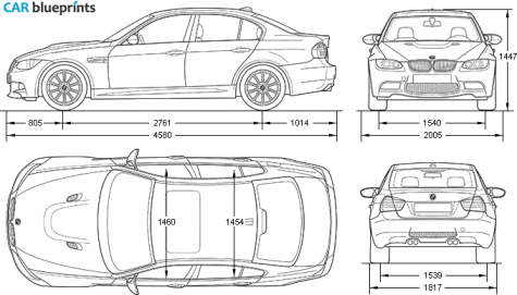 2008 BMW M3 E90 Limousine blueprint