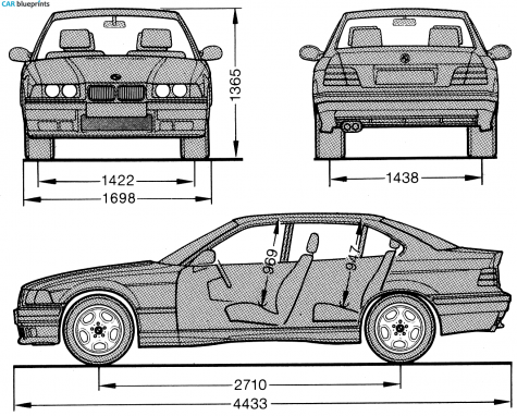 1997 BMW M3 E36 Sedan blueprint